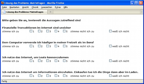 Lösung: Matrixfrage