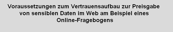 Voraussetzungen für den Vertrauensaufbau zur Preisgabe sensibler Daten im Web am Beispiel eines Online-Fragebogens
